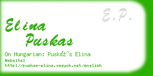 elina puskas business card